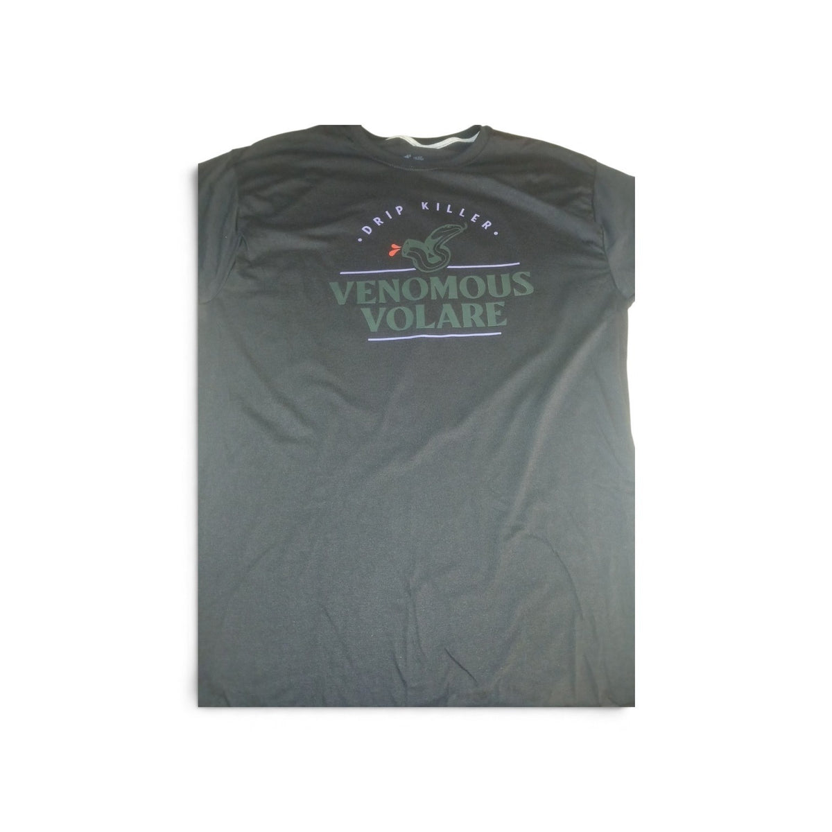 Venomous Volare black cotton crew neck t-shirt with Drip Killer graphic print on the chest